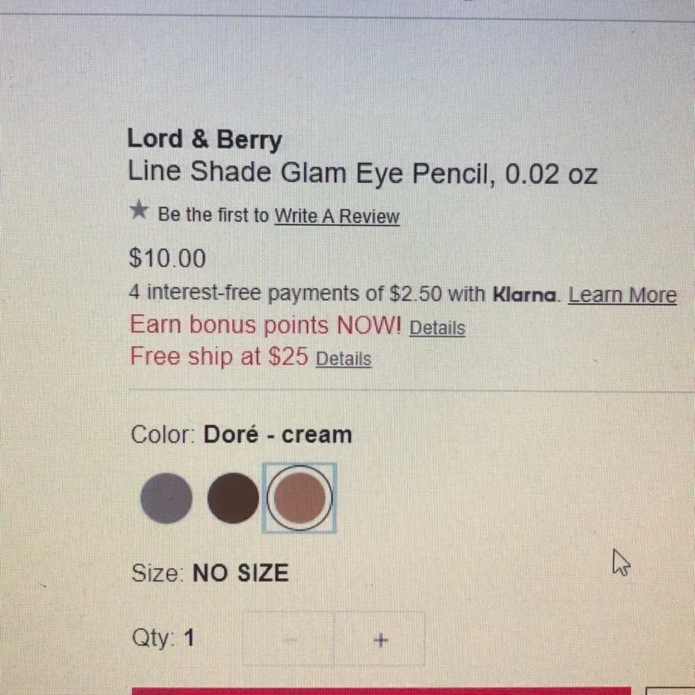 Lord & Berry Eyeliner Pencil in #230 Doré